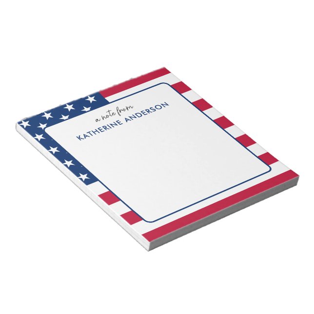 Bloco De Notas Patriótica Americana Personalizada (Inclinado)
