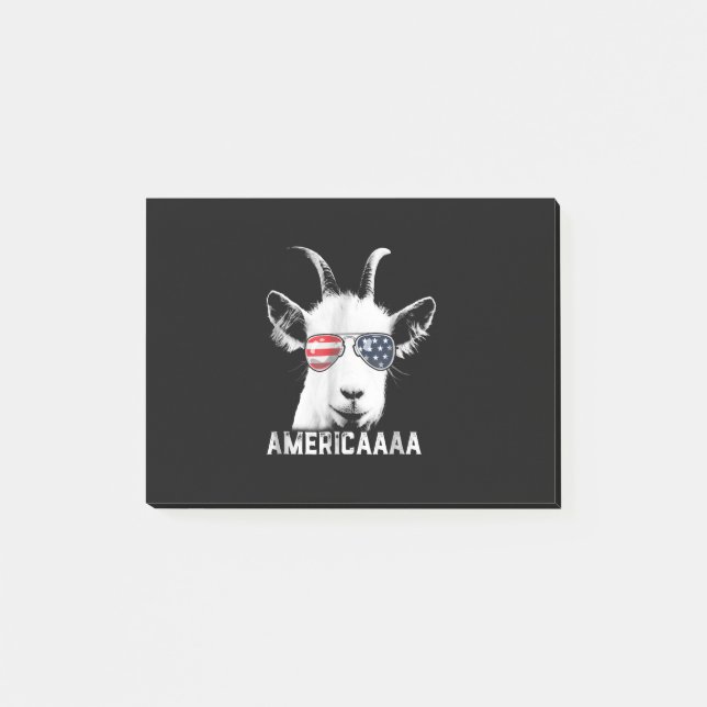 Bloco De Notas Patriótico Goat Funny Goat America (Frente)