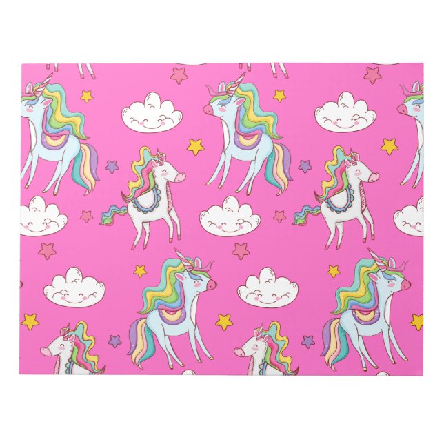 Bloco De Notas Patterno Funny Unicorn Cute (Frente)