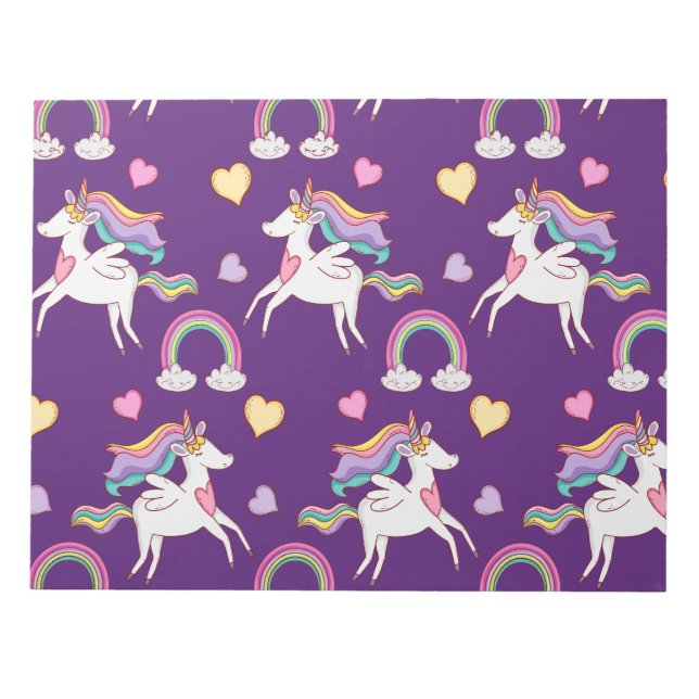 Bloco De Notas Patterno Funny Unicorn Magic Horse Cute (Frente)