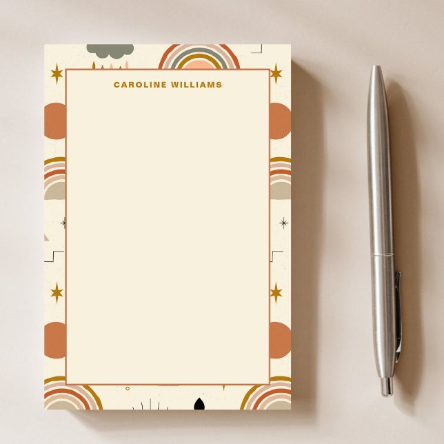 Bloco De Notas Patterno Único Professor Boho Bohemian Rainbow (Criador carregado)