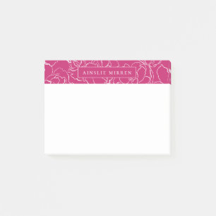 Bloco De Notas Pavão Rosa Simplesmente Floral Personalizado