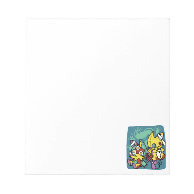 Bloco De Notas Paw-sitively Frightful | Monstrous Cats Halloween  (Frente)