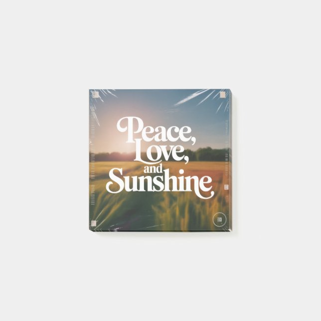 Bloco De Notas Paz, Amor e Luz do Sol (Frente)