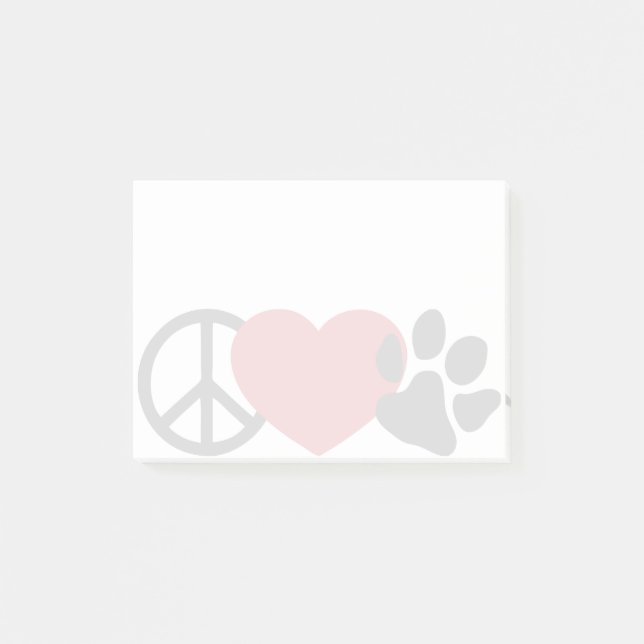Bloco De Notas Paz-Amor-Paw (Frente)