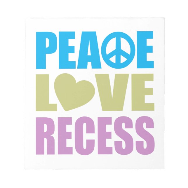 Bloco De Notas Paz Amor Recess (Frente)