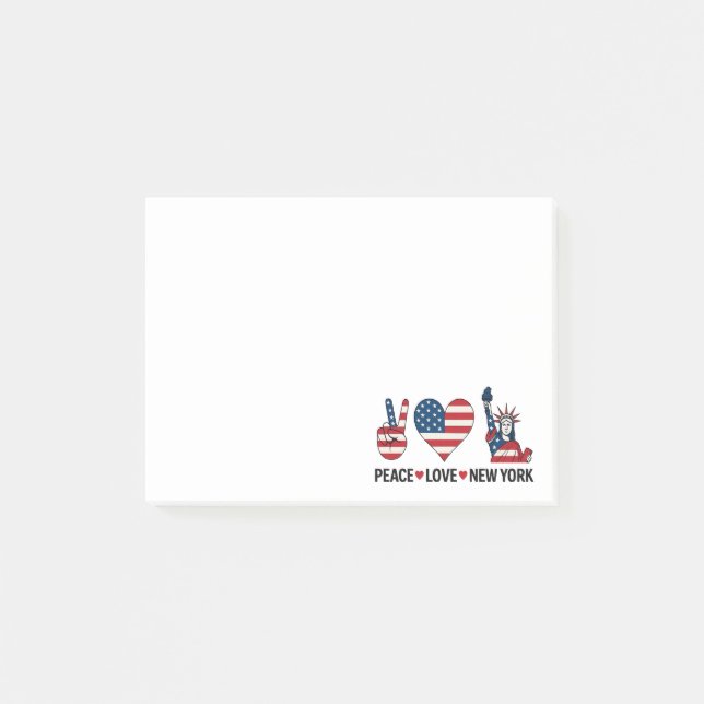 Bloco De Notas Peace Love New York (Frente)