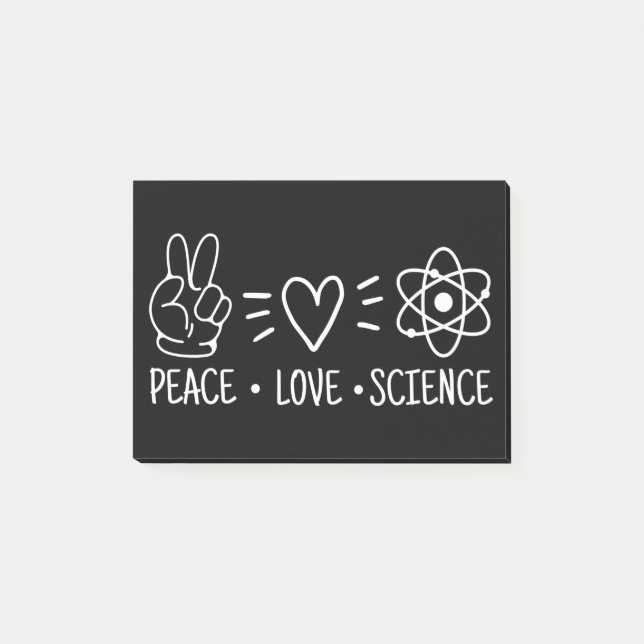Bloco De Notas Peace Love Science (Frente)