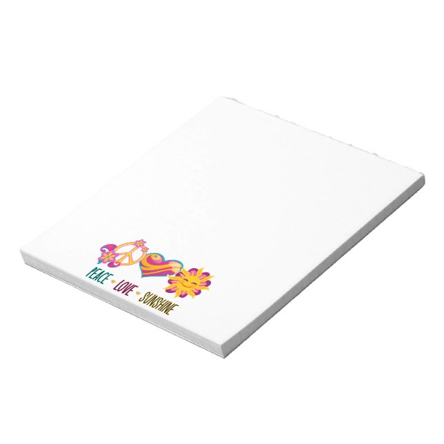 Bloco De Notas Peace Love Sunshine (Invertido)