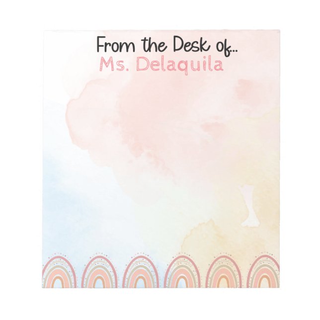 Bloco De Notas Peach and pink tones Personalized Notepad (Frente)