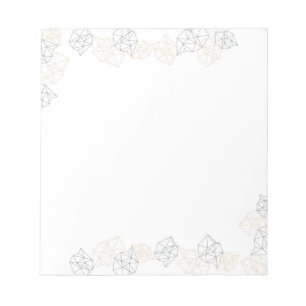 Bloco De Notas Peach & Black Geométrico Border Modern