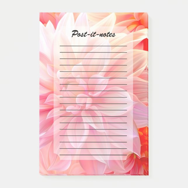 Bloco De Notas Peach Blush Dahlia Blossom (Frente)