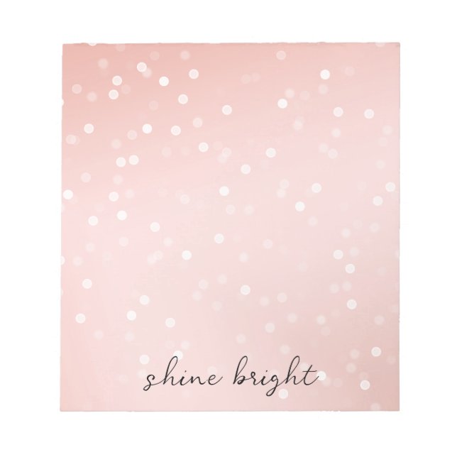 Bloco De Notas Peach Blush White Boketi Confetti (Frente)