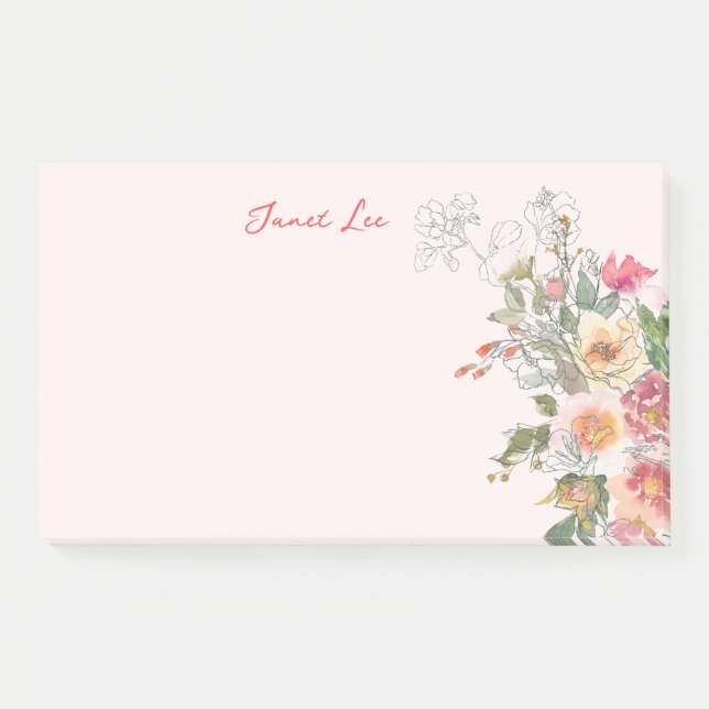 Bloco De Notas Peach Floral (Frente)