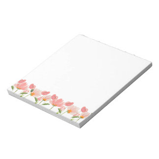 Bloco De Notas Peach Floral Notepad