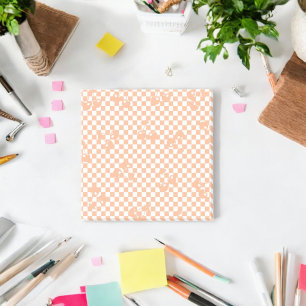 Bloco De Notas Peach Fuzz Cherry Gingham Patterno