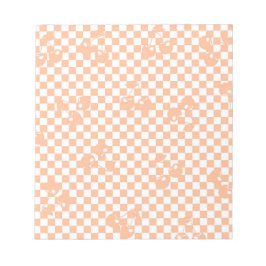 Bloco De Notas Peach Fuzz Cherry Gingham Patterno