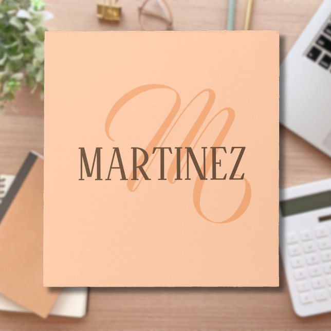 Bloco De Notas Peach Fuzz Elegante Personalizado Nome (Criador carregado)