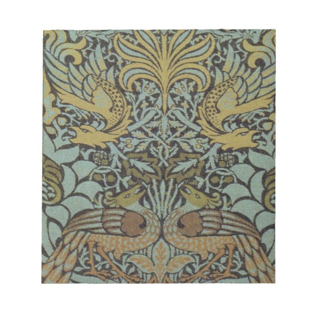 Bloco De Notas Peacock e Dragon (por William Morris) (Frente)
