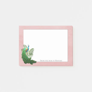 Bloco De Notas Peacock Vibrante Notas personalizadas rosa