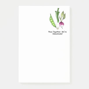 Bloco De Notas Peas e Veggie, melhores amigos, trocadilhos