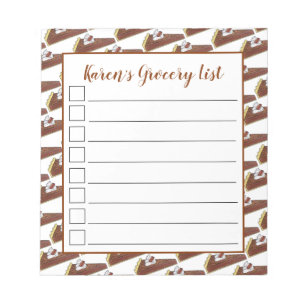 Bloco De Notas Pecan Tart Southern Comida Dessert Sweet como Pie