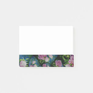 Bloco De Notas Pedônio branco-rosa, cor-de-água floral, mandala