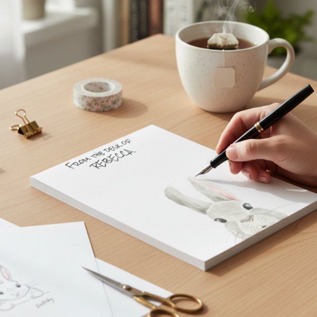 Bloco De Notas Peeking Bunny Rabbit da Mesa de Personalizado (Criador carregado)