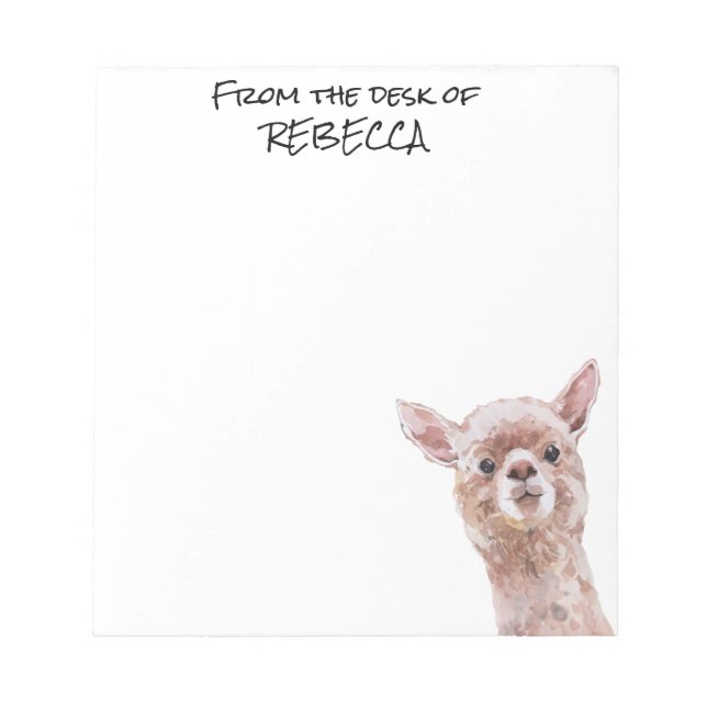 Bloco De Notas Peeking Llama da mesa de personalizados (Frente)