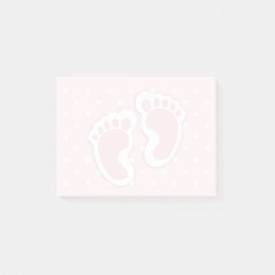 Bloco De Notas Pegadas de Bebê Cor-de-Rosa