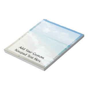 Bloco De Notas Pegadas em White Sandy Beach, Scenic Aqua Blue
