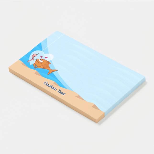 Bloco De Notas Peixe e isco apaixonados (Inclinado)