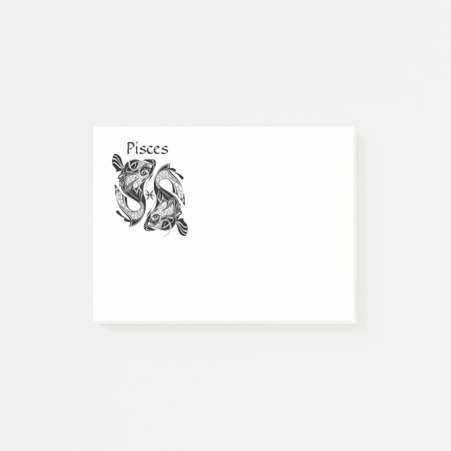 Bloco De Notas Peixes Símbolo e Signo do Zodíaco (Frente)