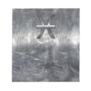 Bloco De Notas Peixes Zodiac Sinal em decor de aço granulado