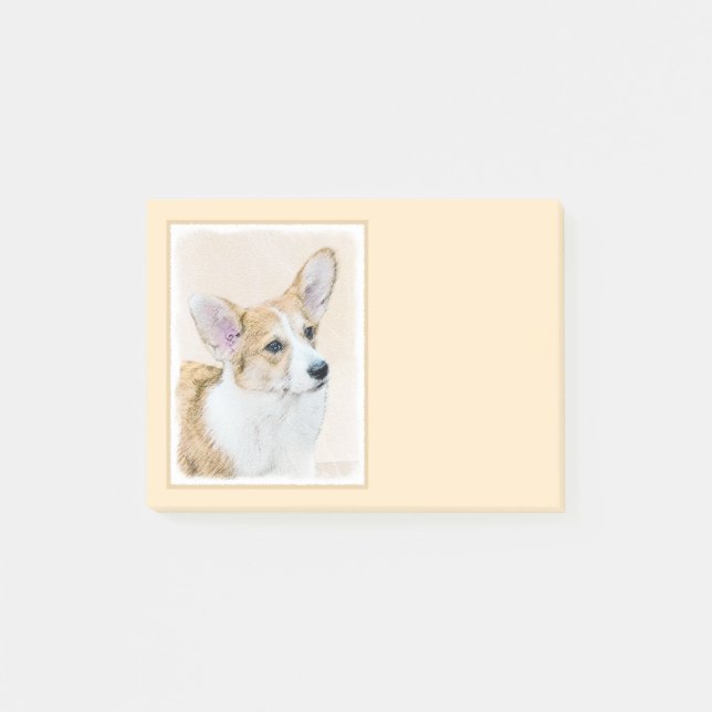 Bloco De Notas Pembroke Welsh Corgi - Pintura Original para Cacho (Frente)