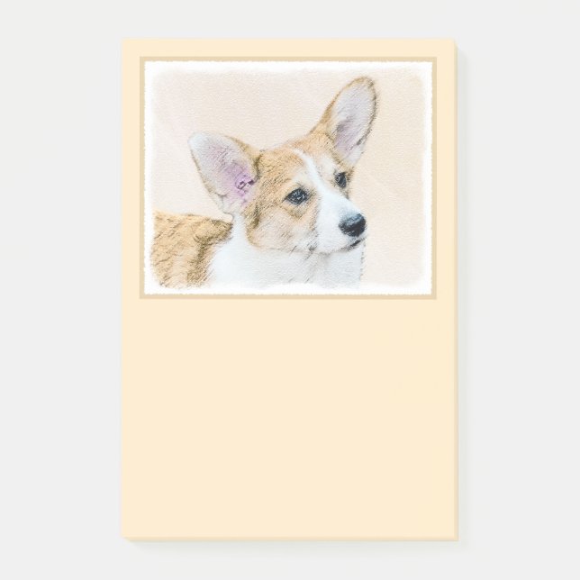 Bloco De Notas Pembroke Welsh Corgi - Pintura Original para Cacho (Frente)