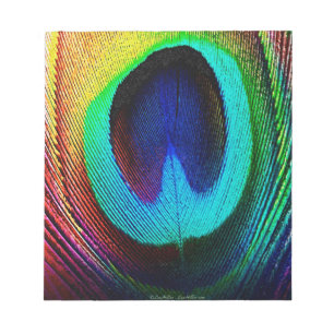 Bloco De Notas Pena de Peacock Vibrante