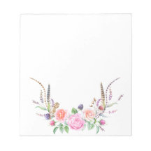 Penas de Berries Florais Azuis-Rosa Pêssego