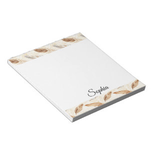 Bloco De Notas Penas de Chic Cream Brown