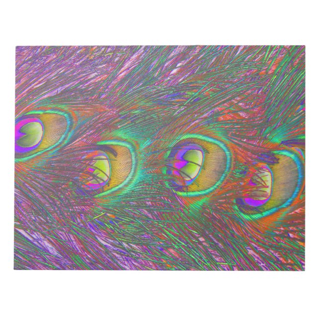 Bloco De Notas Penas de Natal Tinsel Peacock (Frente)