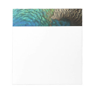 Bloco De Notas Penas de Pavão I Desenho Abstrato Colorido da Natu