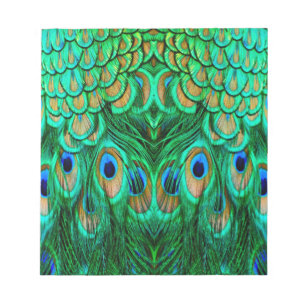Bloco De Notas Penas de Peacock Gloriosas