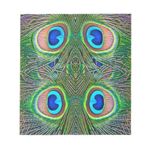 Bloco De Notas Penas de Peacock Kaleidoscope Impressão