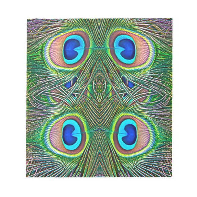Bloco De Notas Penas de Peacock Kaleidoscope Impressão (Frente)