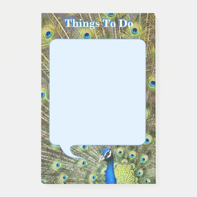 Bloco De Notas Penas e caligrafia de peacock (Frente)