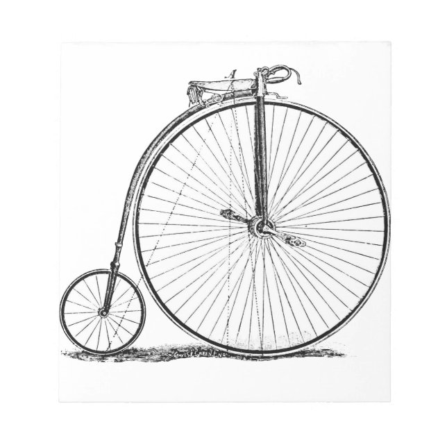 Bloco De Notas Penny Farthing de Bicicleta de Alta Roda (Frente)