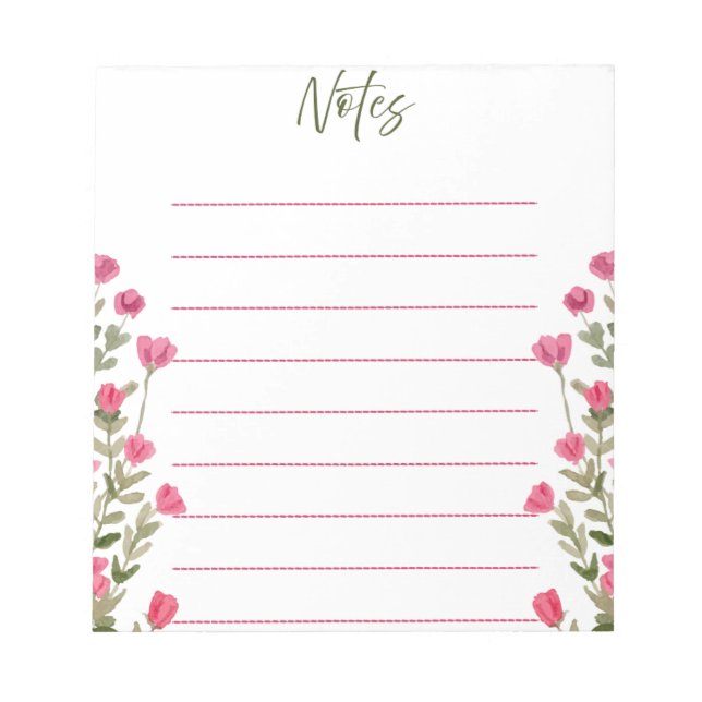 Bloco De Notas Pensamentos de Flor Silvestre (Frente)