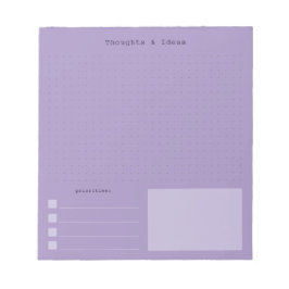 Bloco De Notas Pensamentos e Ideias estética retrô colorida roxa
