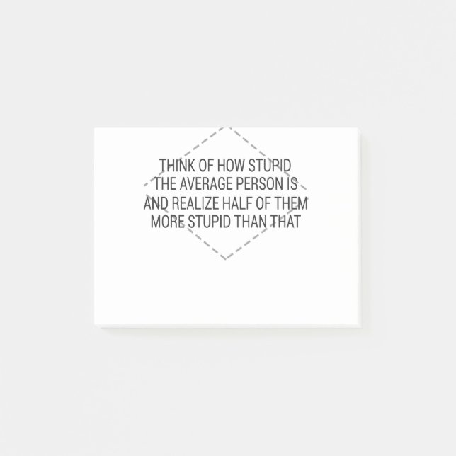 Bloco De Notas Pense Em Como A Pessoa Média É Estúpida E Real (Frente)