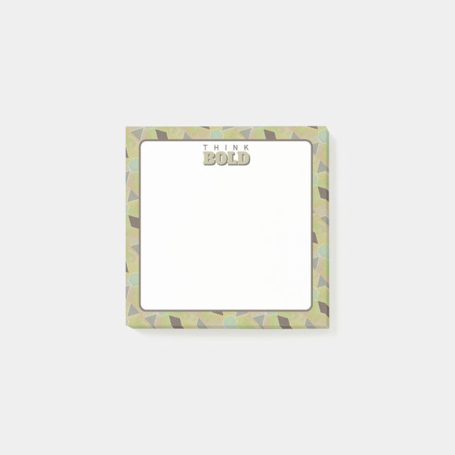 Bloco De Notas Pense em Oliva Verde Negrito (Frente)